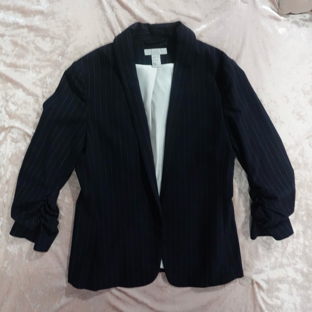 Navy Pinstripe Blazer